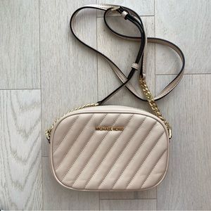 Michael Kors Quilted Small Beige Crossbody Bag